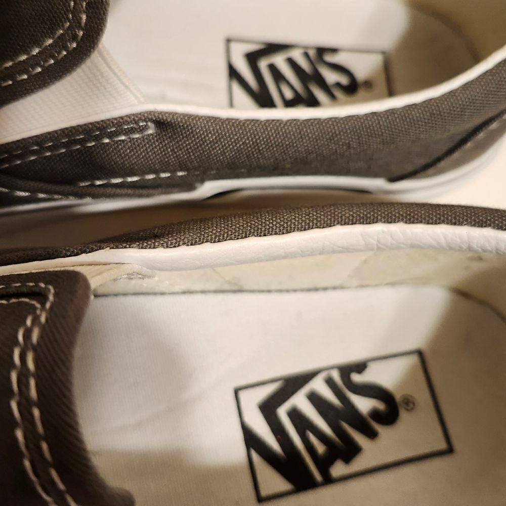 VANS "Asher" Gray Canvas Slip-On Sneakers Womans 8/38.5 Ret $135 WORN ONCE! - Picture 3 of 9